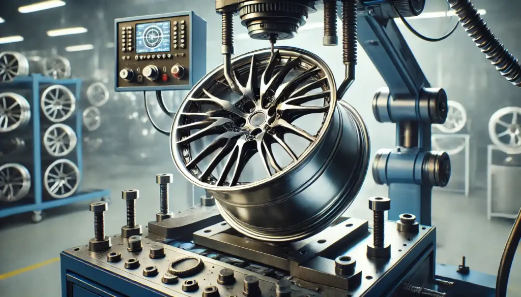 تصویری از فرآیند تابگیری رینگ خودرو